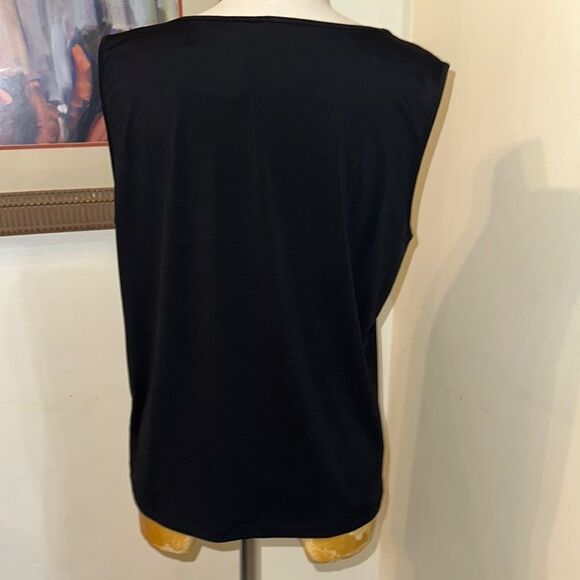Bob Mackie Wearable Art Black w/ White Sequins Sleeveless Top Size Large - Picture 7 of 10